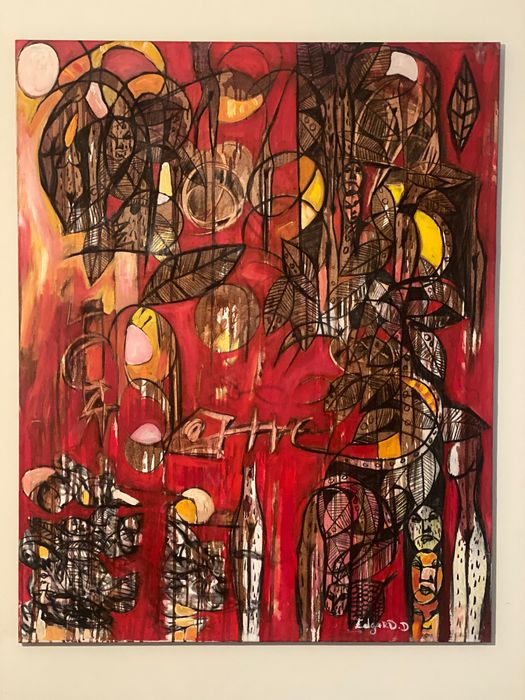 Quadro de pintura de técnica mista de Edgard Dorvil