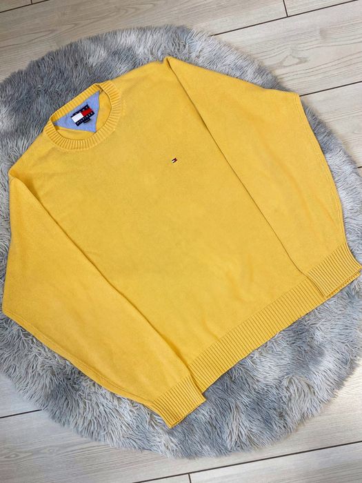 Вінтажний светр tommy hilfiger жовтий 100% cotton size L