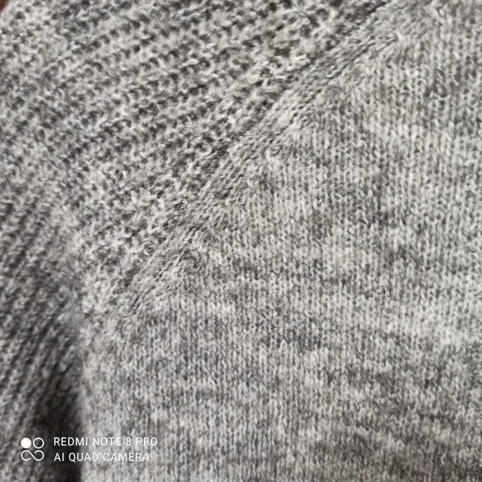 Sweter kardigan cardigan wełna szary grafit rozpinany 38 M