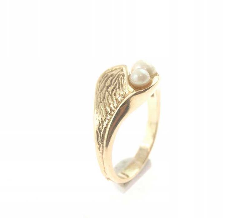 Klasyczny Złoty Pierścionek PERŁA ZŁOTO p.585 roz.17