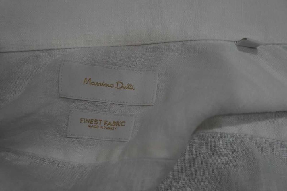 Letnia koszula Massimo Dutti 100% Len Biała Letnie Stylizacje Stan Idealny