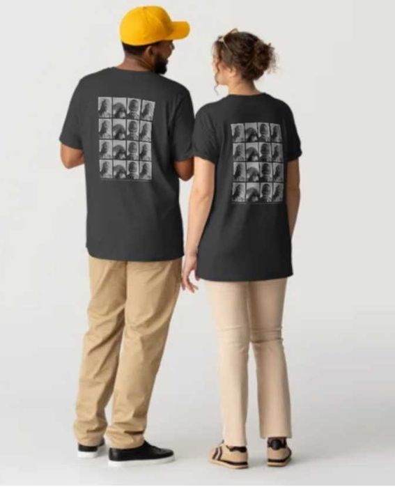 T-shirt preta e com estampa