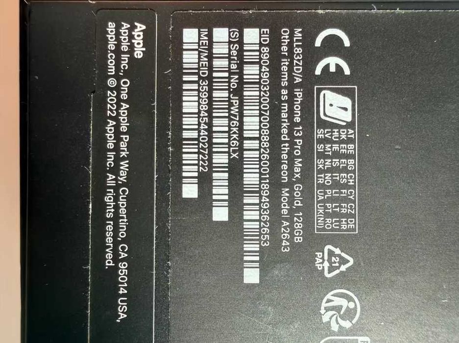 iPhone 13 Pro Max Gold 128 GB 86% Kondycja