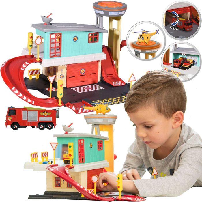Пожежна станція Пожежний Сем Fireman Sam з треком та транспортом