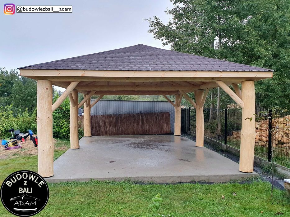 Wiata Garażowa z Bala, Garaż na Samochód, Altanka z Bali, Altana