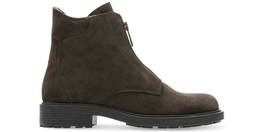 Clarks Botki damskie - Orinoco2 Zip, zamsz - r 35,5 - ciemnobrązowe
