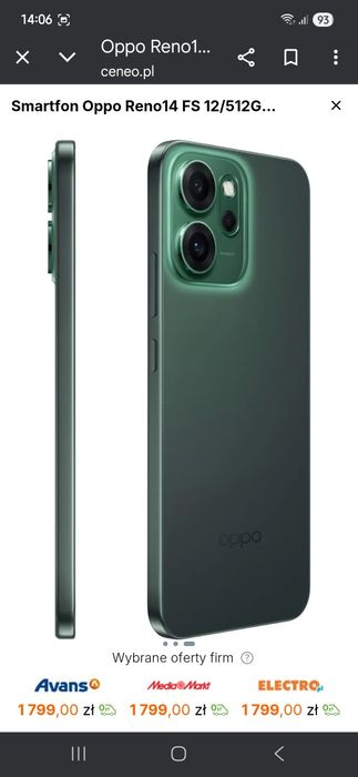 Smartfon oppo reno 14 fs nowy