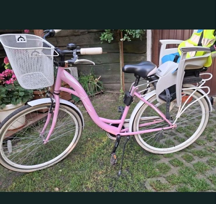 Rower damski 3 biegowy z fotelikiem dziecięcym