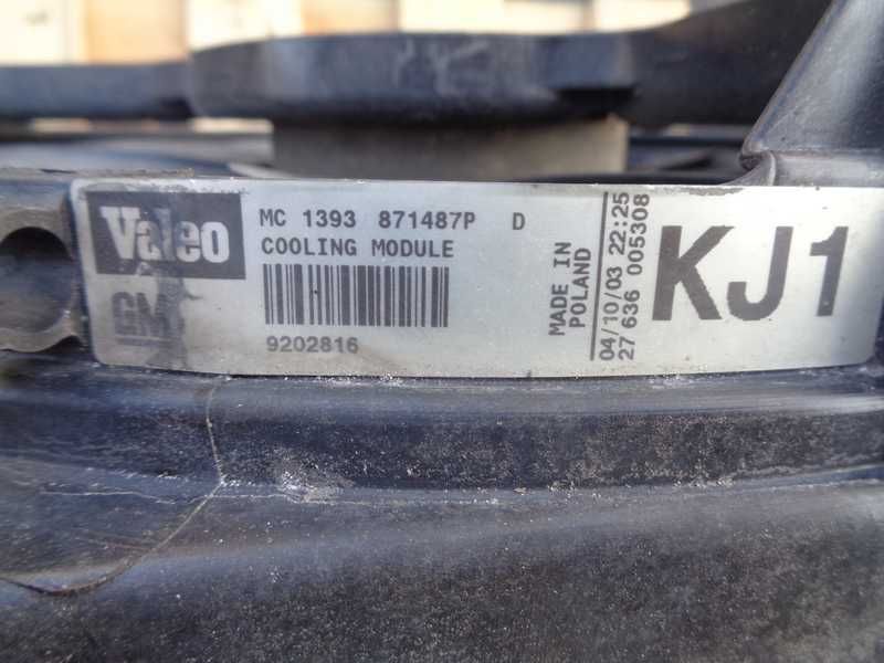 Chłodnica wody klimy wentylatory Opel vectra c 2.0 T Komplet 24410989