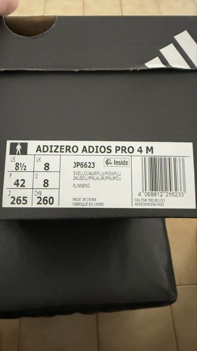 Adidas Adizero Adios Pro 4 – Novas por estrear – Tamanho 42