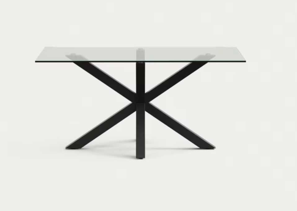 Mesa de jantar, tampo de vidro