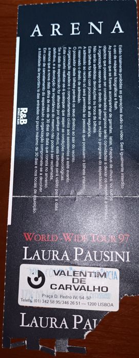 Bilhete concerto Bruce Springsteen / George Mickael/ Laura Pausini