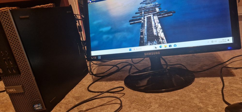 Firmowy zestaw komputerowy DELLIntel i3 Windows11 monitor Samsung