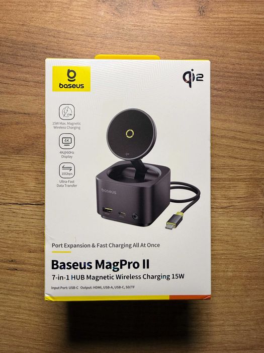 USB-хаб з бездротовою зарядкою Baseus 7in1 MagPro Series 2