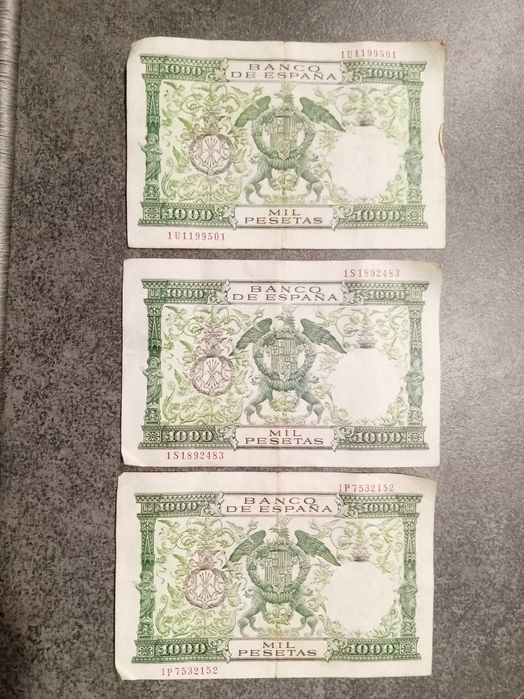 Notas Antigas Coleção Espanha 1000 Pesetas