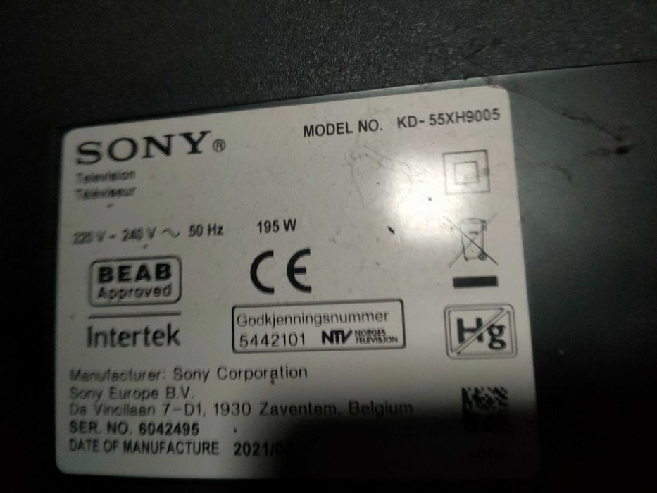Telewizor Sony uszkodzony