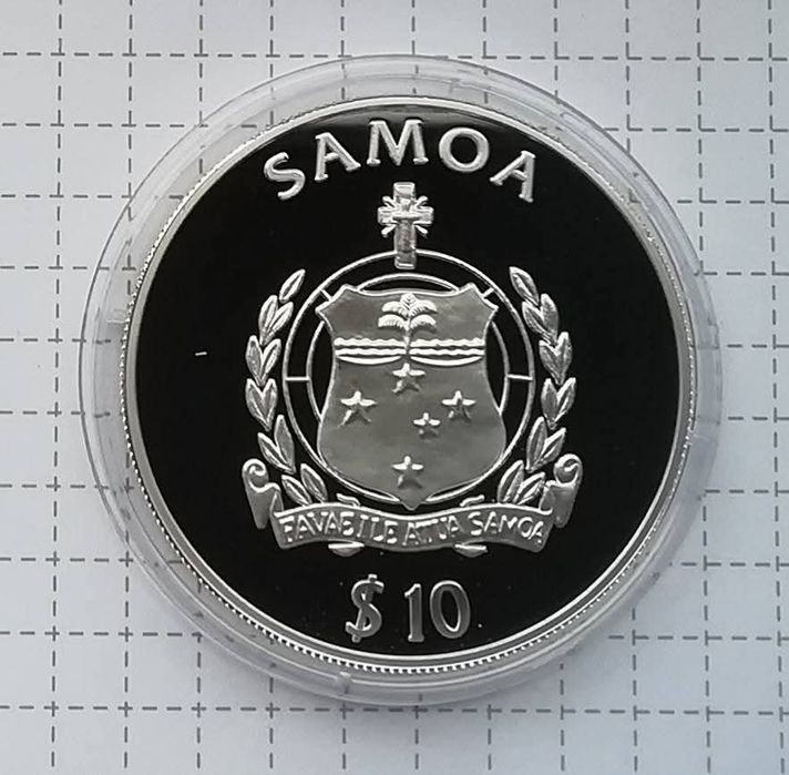 Самоа 10 тала 1999р. СРІБЛО. ПРУФ. Канонерський човен - Eber