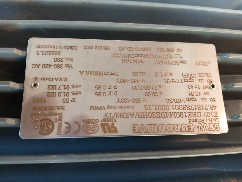 Motoreduktor 3 kw 14 obr.