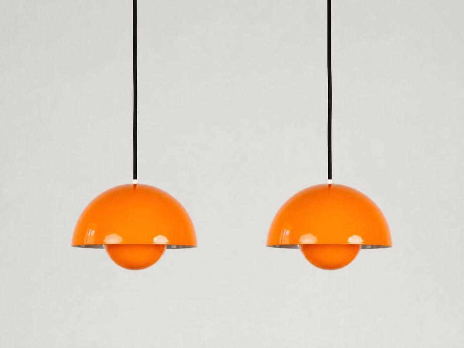 Para duńskich vintage lamp Flowerpot, Verner Panton Louis Poulsen 1968