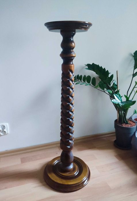 Podstawka pod doniczkę design PRL drewno