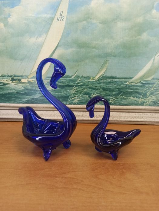Para łabędzi ze szkła – vintage Krzyżanowice • OLX.pl