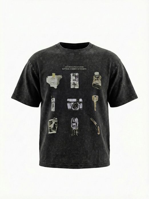 T-shirt Washed Black Boxy Fit Graphic Opium Y2K Archive Cyber
