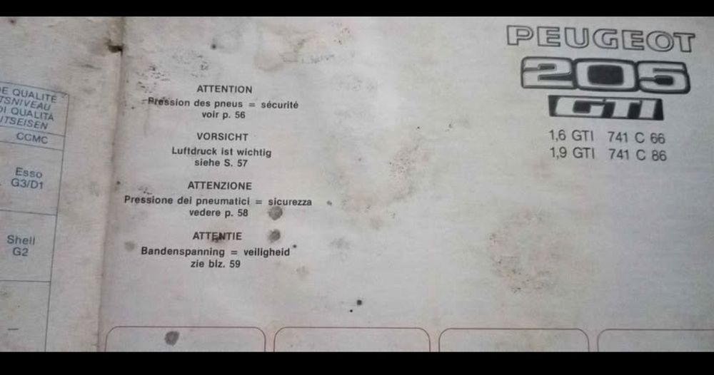 Manual Peugeot 205 GTI