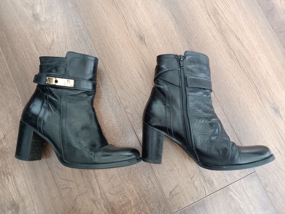 Botki obcas 7 cm skóra rozmiar 39