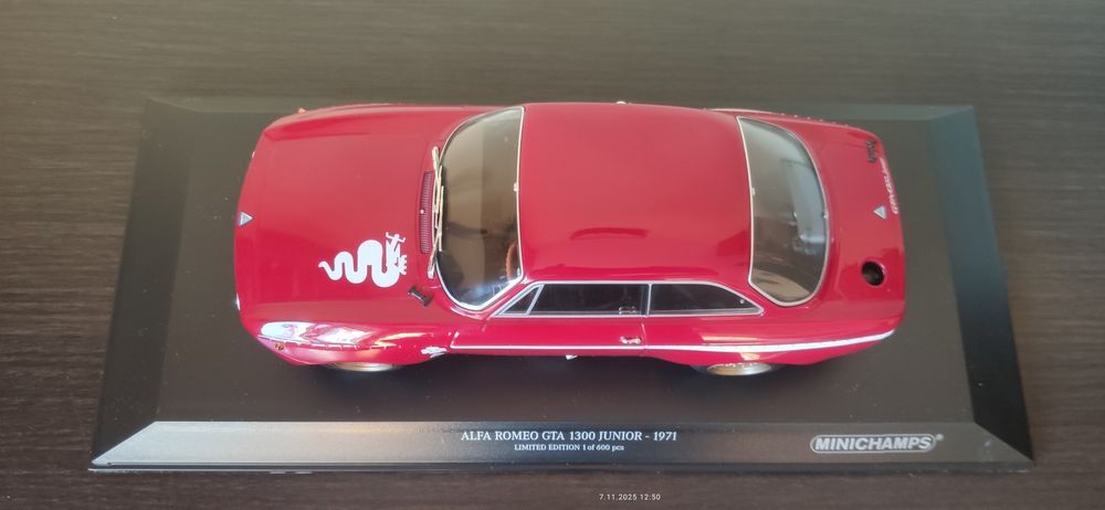 Alfa Romeo GTA 1300 Junior rok 1971 Minichamps 1/600 sztuk
