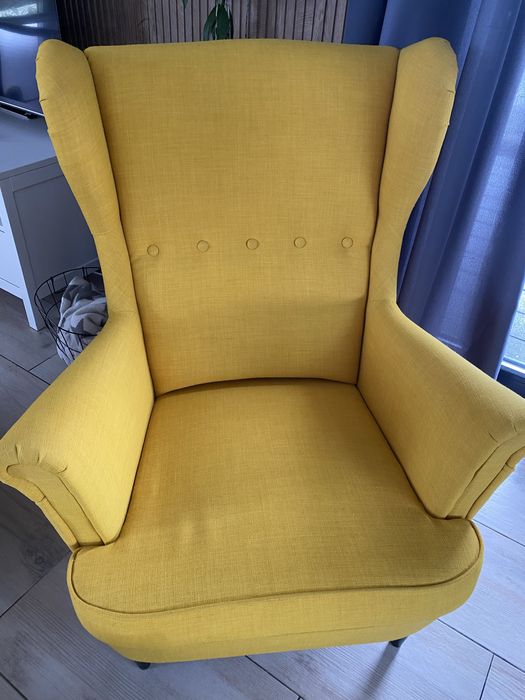 Zestaw 2 fotele uszak + podnóżek IKEA Strandmon