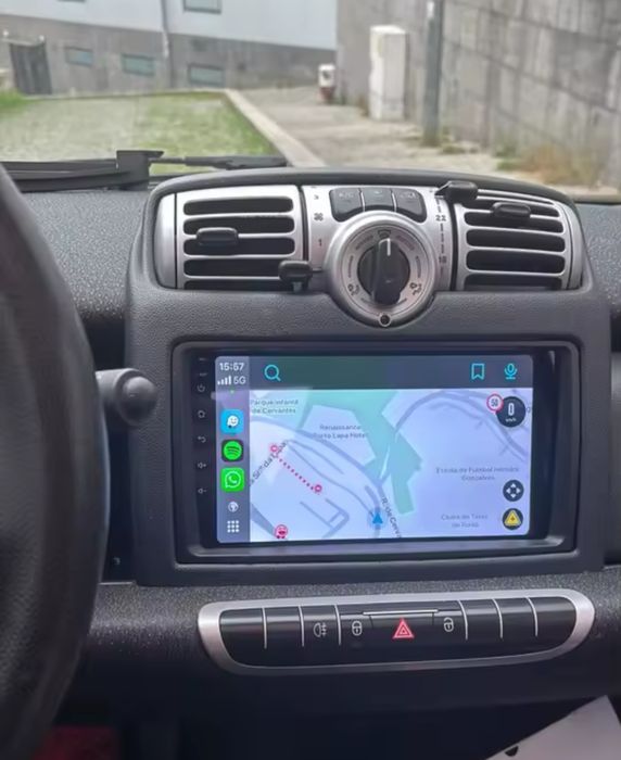 Radio 2 DIN Smart Four two / ForFour (2007 a 2017) + GPS + Carplay