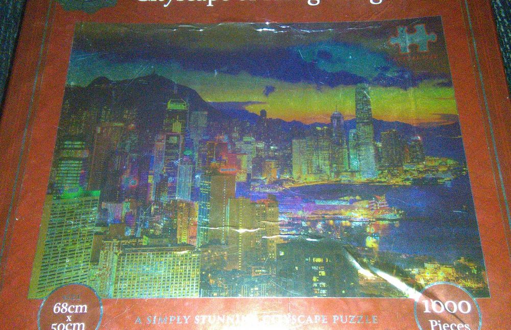 Puzzle Metallic Effect Jigsaw Cityscape of Hong Kong 68x50cm, 1000 el.