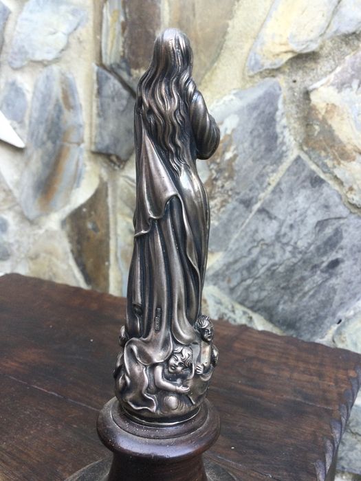 Nossa Senhora Conceição Prata alemã Marcada 900 Geschüz Séc XIX 19cm