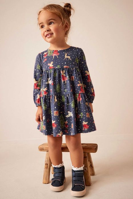 Чудова сукня Next з зимовим принтом, 2-3 роки, 98 см