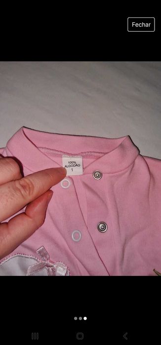 Babygrow 1 mês algodão
