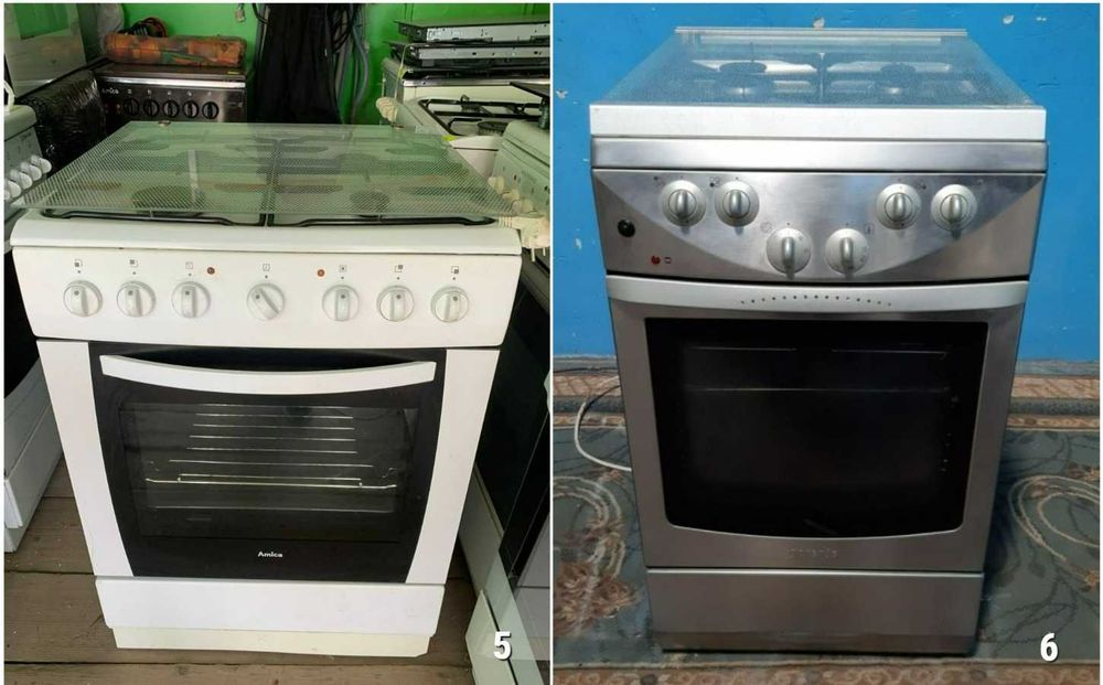 ПЛИТА Газова AMICA FX784 50см НЕРЖАВІЙКА Конвекція ГРИЛЬ Б\у Німеччина