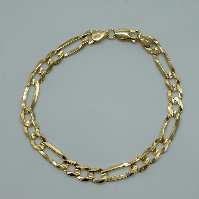 Złota bransoletka 585 9,74gram 21,5cm Figaro Nowa PEŁNA WYSYŁKA GRATIS