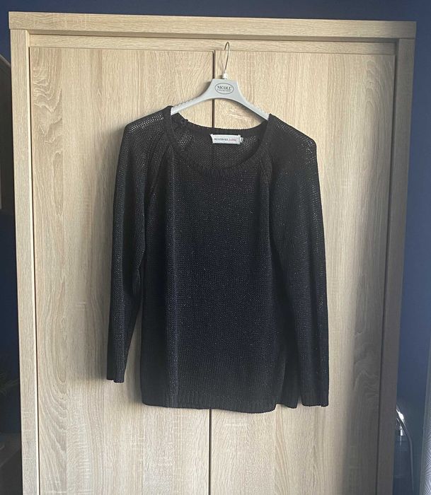 Czarny Sweter ze srebrnymi nitkami Reserved 38/M