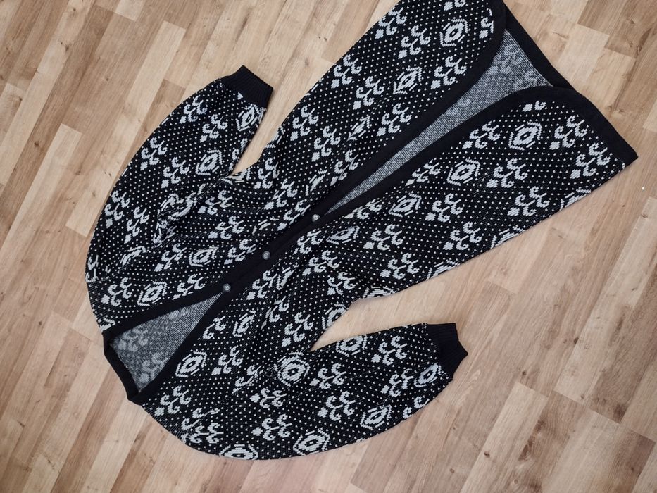 Długi sweter kardigan damski L