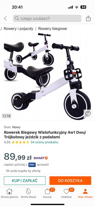 Rowerek 2w1 - 3-kolowy+biegowy