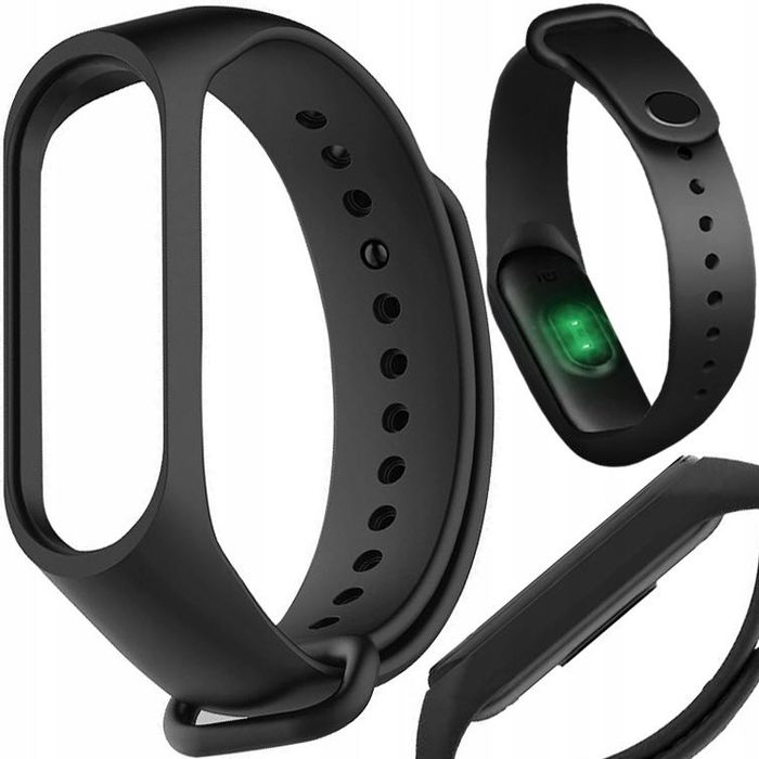 Pasek QIKtech do Xiaomi Mi Band 4/5/6/7 CZARNY opaska zamienna