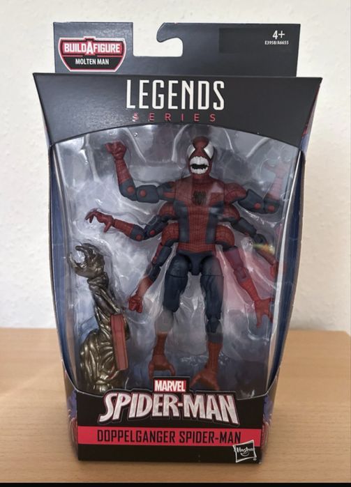 Marvel Legends – Doppelganger Spider-Man – Figurka Hasbro + BAF Molten Man | Goblin Spider-Woman Tombstone