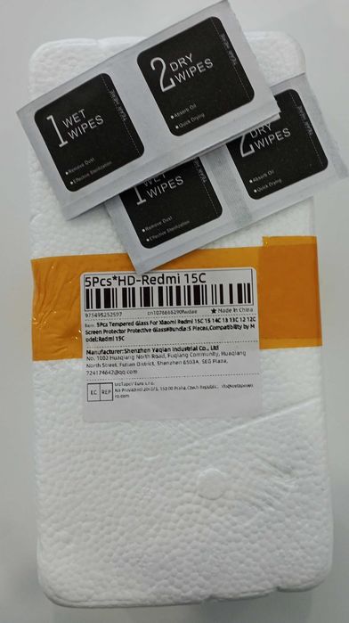 Conjunto de 5 Peliculas de Vidro Temperado Xiaomi Redmi 15C