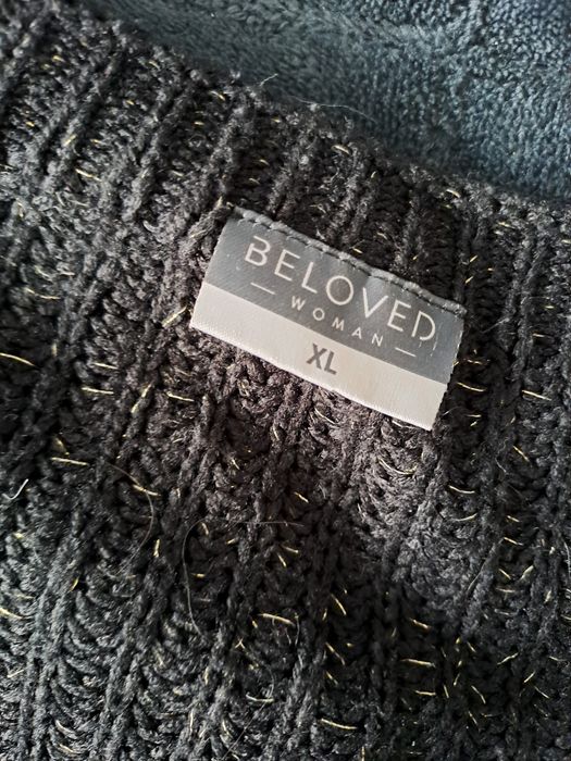 Sweter sweterek czarny z złotą nitką rozmiar XL
