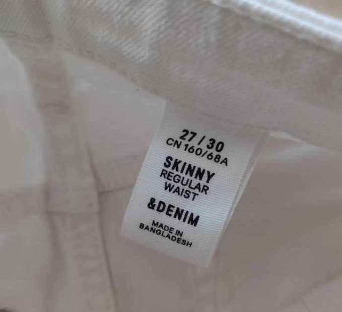 (34/XS) Denim/ Białe spodnie dżinsowe, jeansy, skinny, jak NOWE