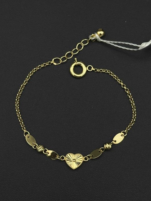 Złota Bransoletka Serce Splot Rolo Złoto 585 14k Elegancka Nowa Sklep Cudo