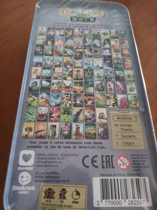 Jogo de tabuleiro Detective Club Noir NOVO/SELADO