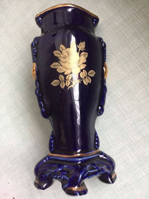 DUŻY Wazon kobalt porcelana