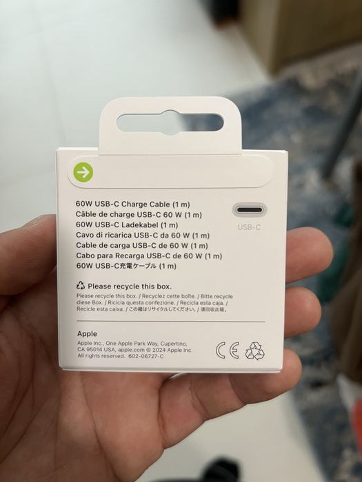 Vendo cabo Apple Iphone USB-C (1M) Original e Lacrado