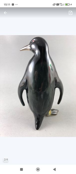Porcelanowa figurka pingwin sygnowana
